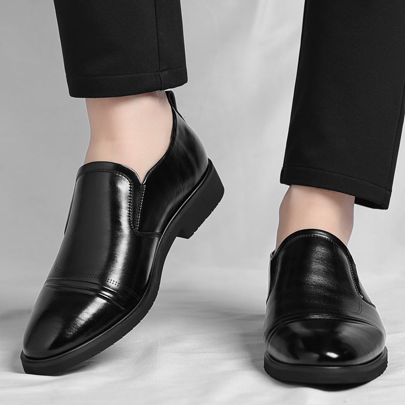 Mens Plus-Size Vintage Business Slip-On Leather Shoes