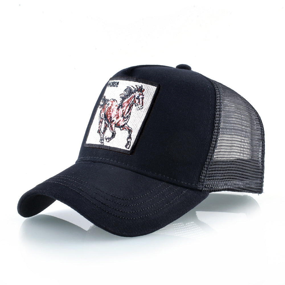 Simple Breathable Baseball Cap With Animal Embroidery