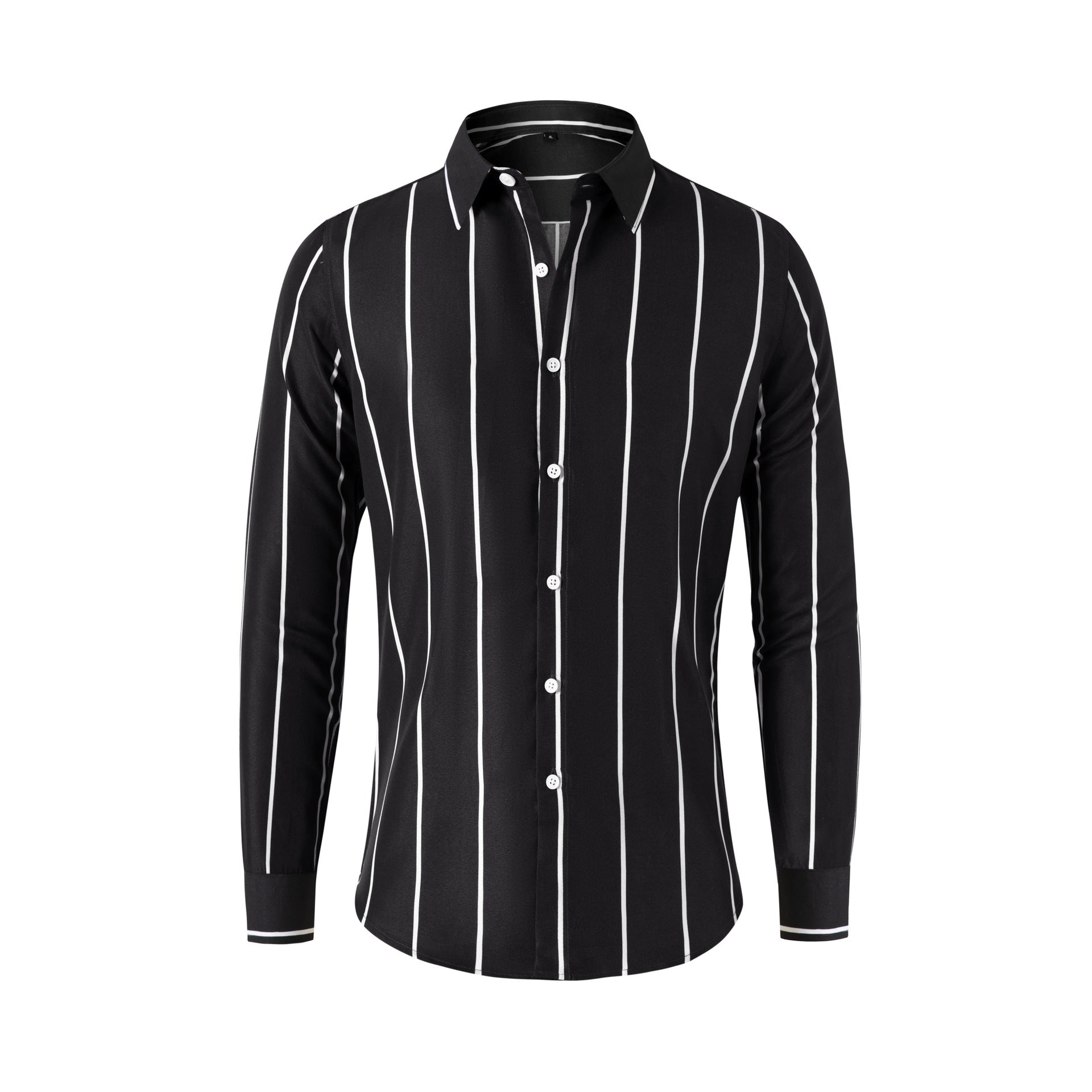 New Slim-fit Striped Shirt Men's Long Sleeve Shirt
