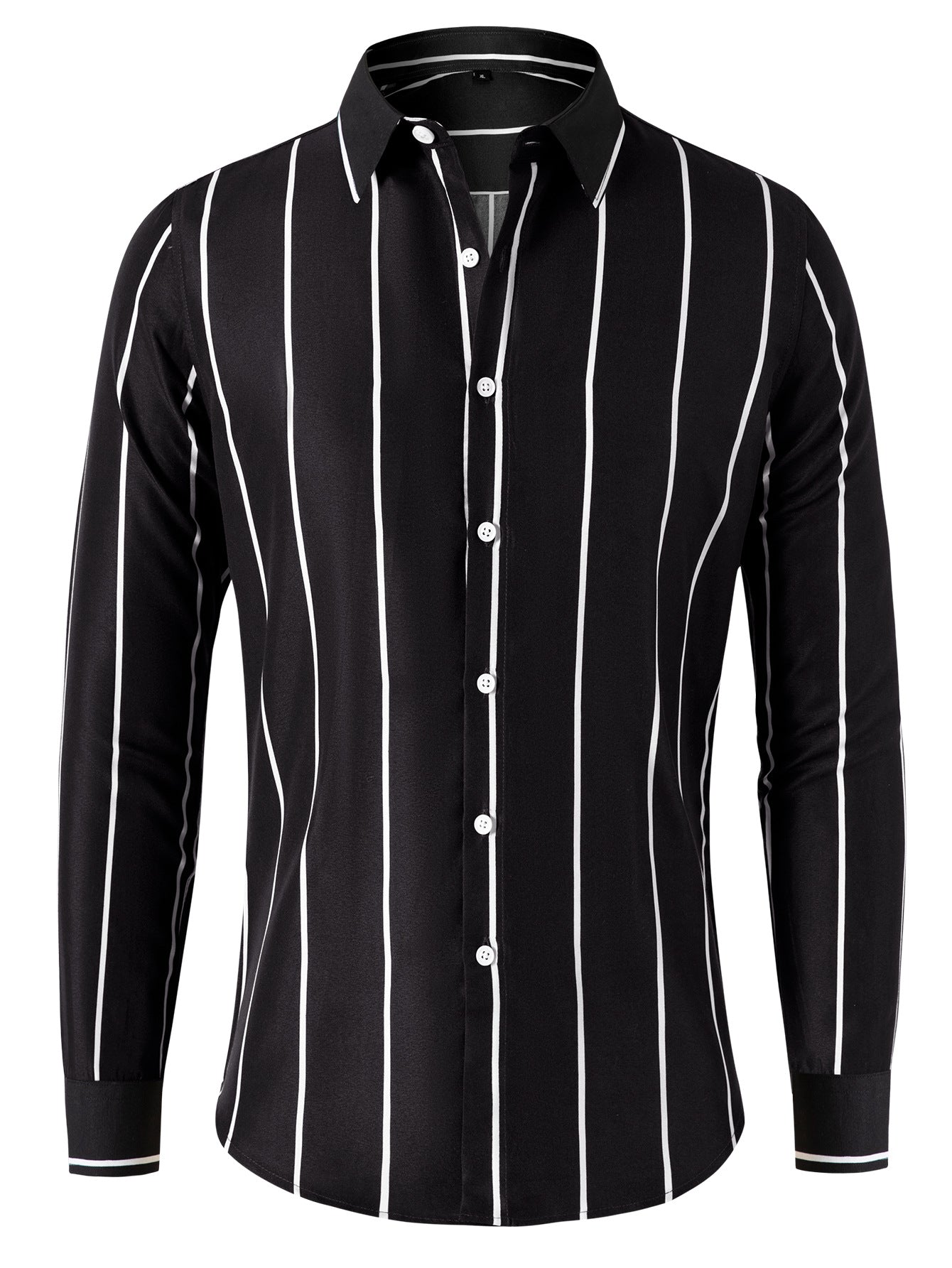 New Slim-fit Striped Shirt Men's Long Sleeve Shirt