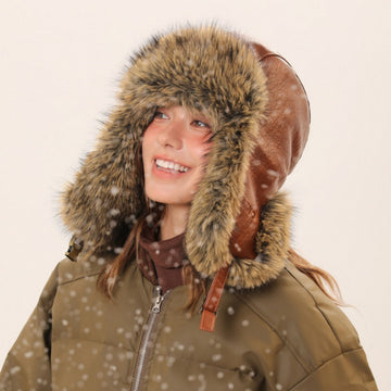 Retro Fleece-Lined Warm Womens Cycling Ear-Protecting Hat