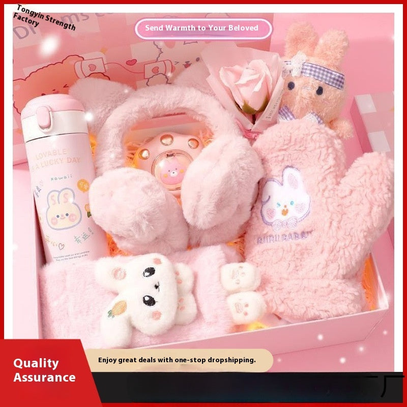Christmas Girls'- Birthday -Kindergarten Primary School Students' Practical Winter Warm Gift Box