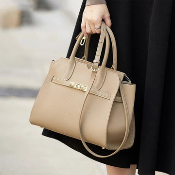 Premium-Look Handbag Womens Top-Grain Leather Tote Bag