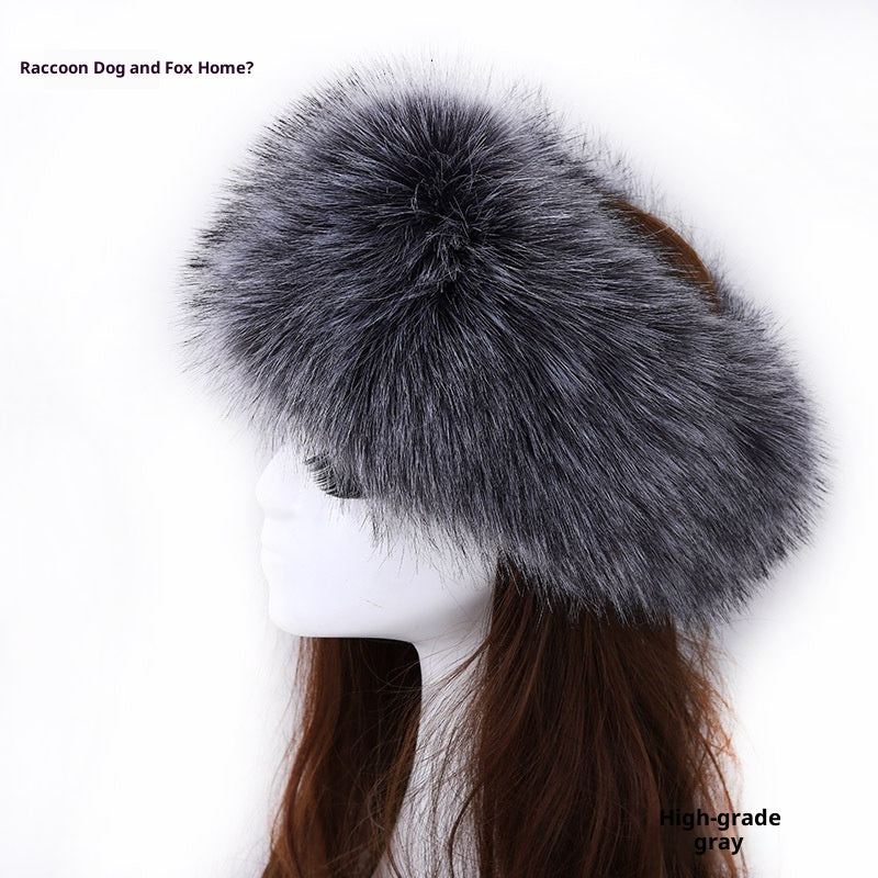 Elastic Faux Fur Fox Fur Headband For Women