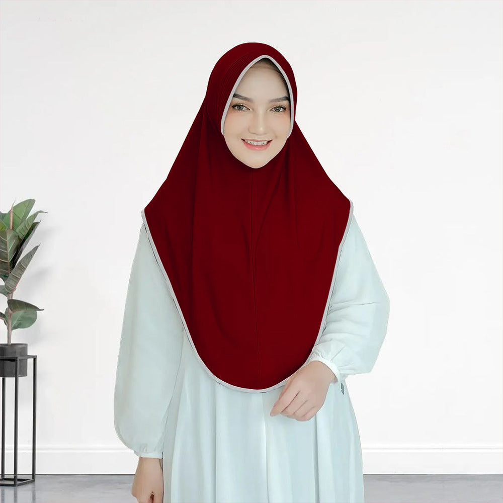 Color Contrast Patchwork Middle East Headscarf Turban Pullover Tam-o'-shanter