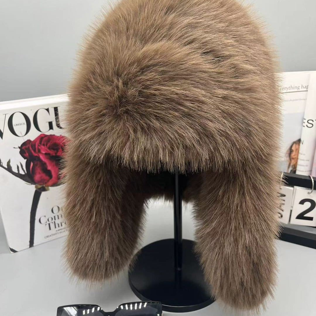 New Autumn And Winter Plush Imitation Fox Fur Hat