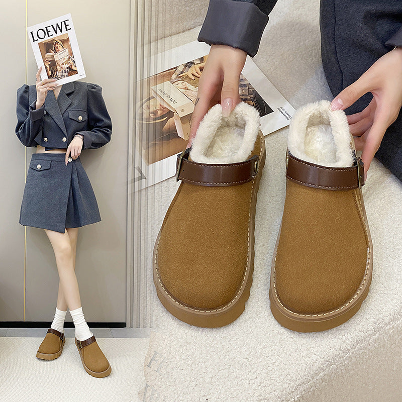 New Integrated Thickened Plush Warm Snow Boots