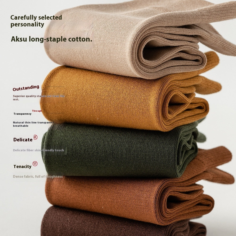 Mid-calf Spring / Autumn Pure Cotton Business Men's Socks
