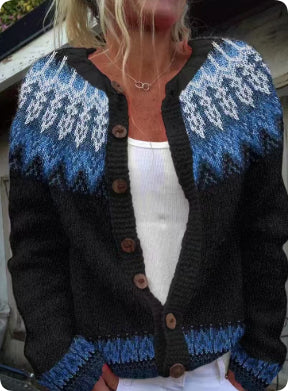 Cardigan Color-blocked Loose-fitting Fashionable Knitwear