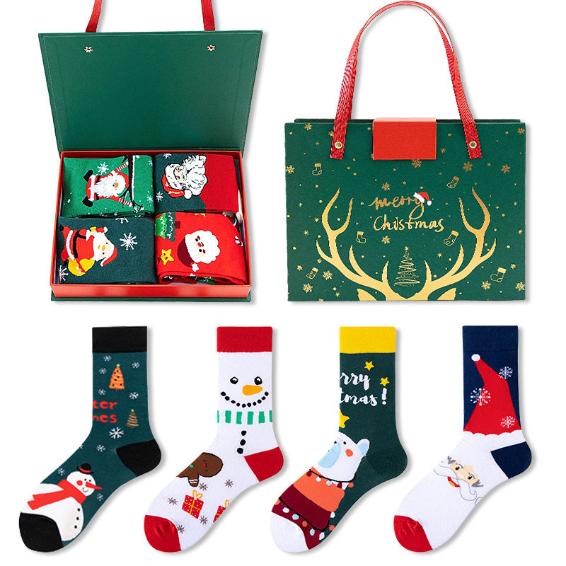 Men's Santa Snowman Cartoon Cotton Socks