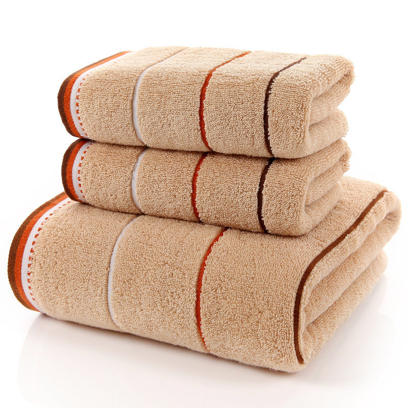 Cotton Three-piece Towel - Veneer Cloth -Thickened Hotel Bath Towel  - Embroidery