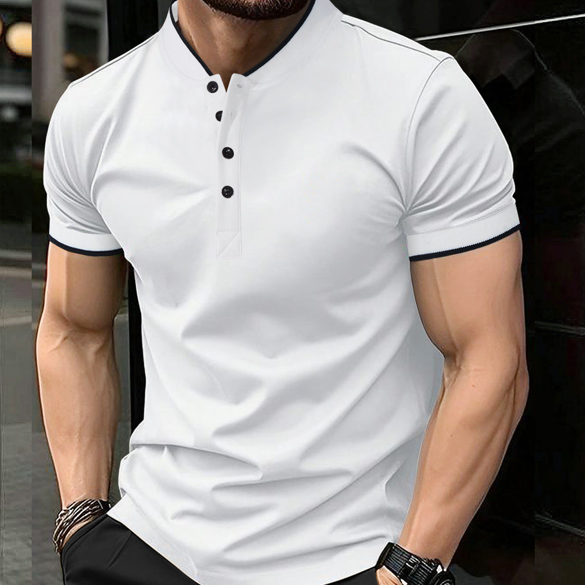Mens Versatile Casual Short-sleeve Top