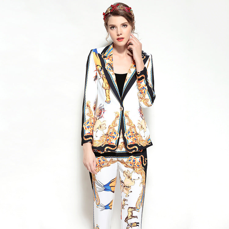 Ladies' Suit European / American Style - Fashion Printed Suit  - Women