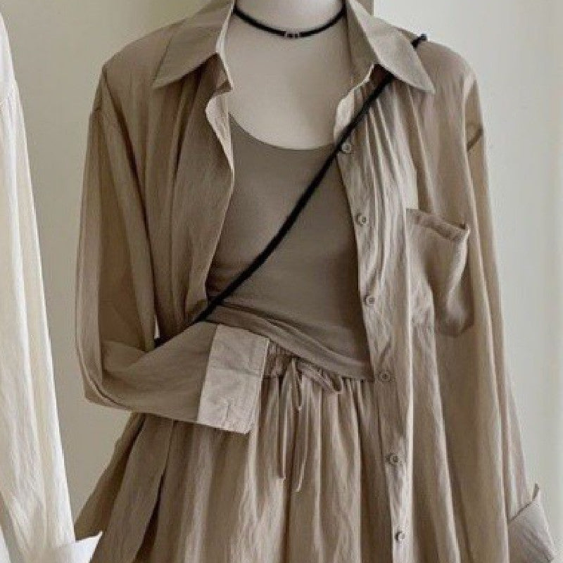 Women's Casual - Short, Vest, And Shorts -Three-piece Suit