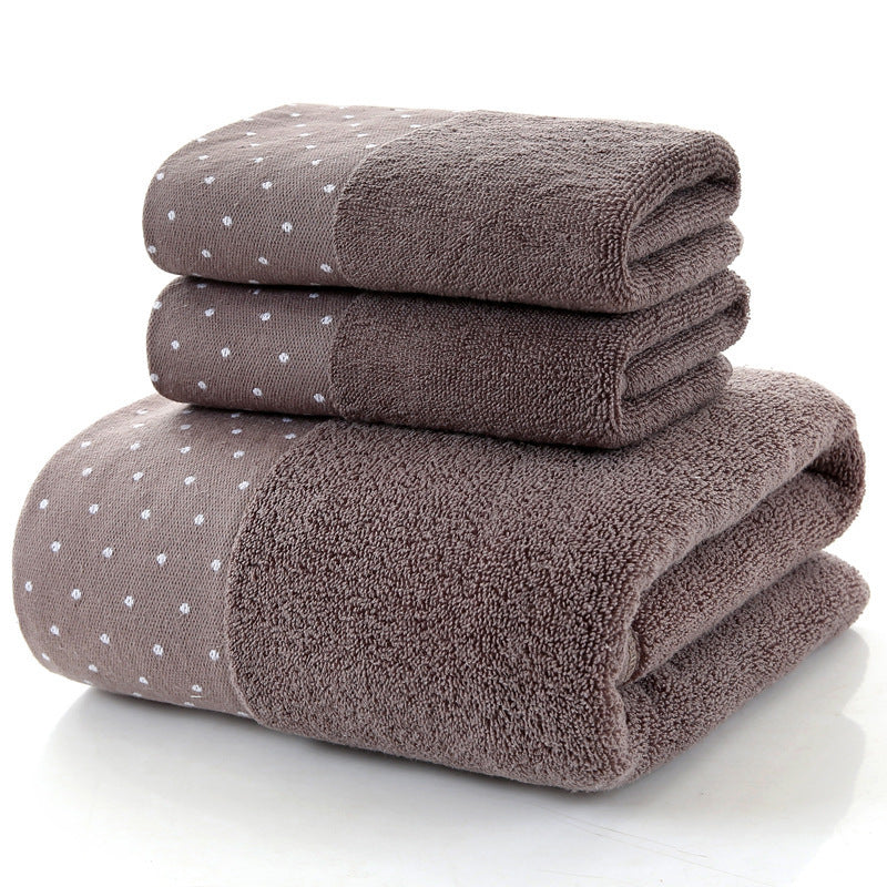 Cotton Three-piece Towel - Veneer Cloth -Thickened Hotel Bath Towel  - Embroidery