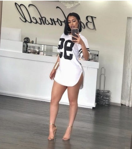 Printed Short-Sleeved Mini Dresses - Casual
