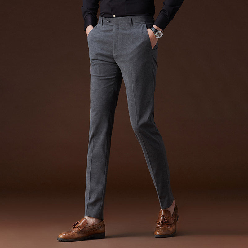 Trendy Suit Pants Non-Iron Texture Casual Long Pants