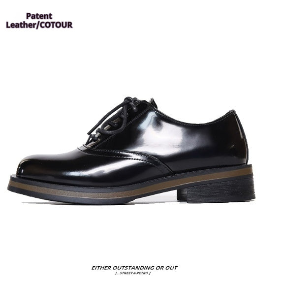 Mens Two-tone Thick-soled Leather Shoes Are Perfect For Both Casual And Commute Wear