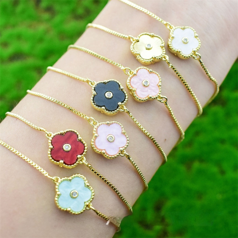 Adjustable Personalized Bracelet Colorful Pentas Flowers