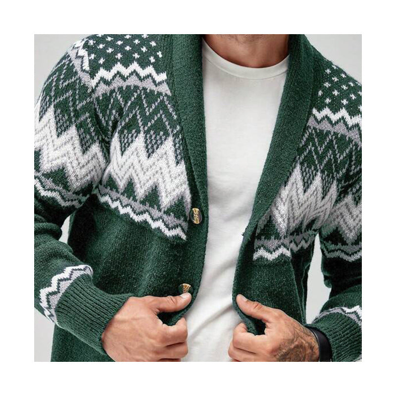 European / American Solid Color -Long-sleeved Knitted Cardigan Sweater
