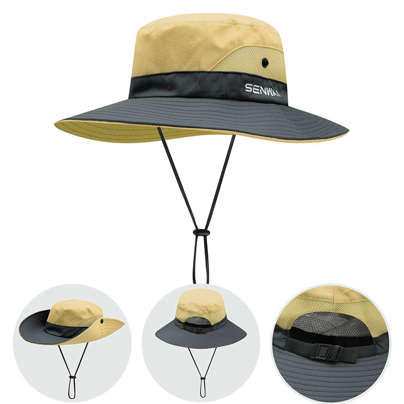 Bucket Hat Women's Summer Outdoor Sun Hat Exposed Ponytail Sun Hat Sun Protection Hat