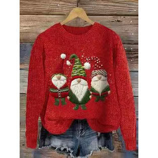 Cross-border Hoodie Christmas Street 3D Digital Print Women's Trendy Casual Round Neck Top