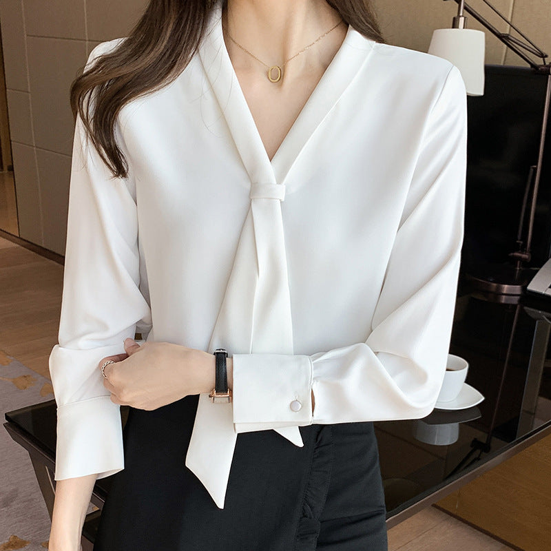 Chiffon Shirt Design Sense V-neck Shirt