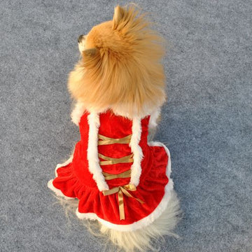 Pet Clothing - New Year And Christmas Classic Red Skirt