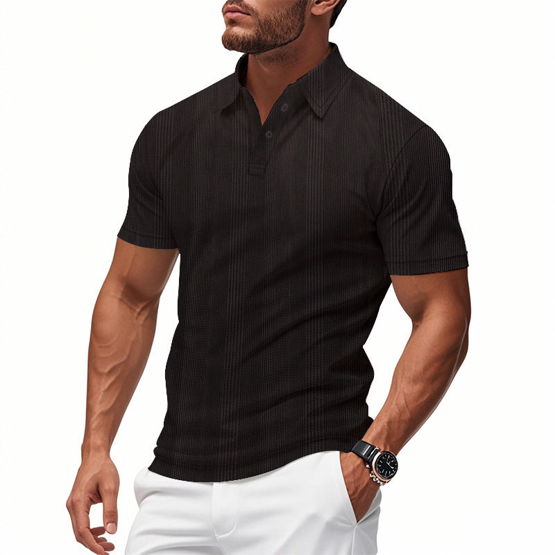 Men's Polo Shirt - Short Sleeve Simple British Style Collar T-shirt