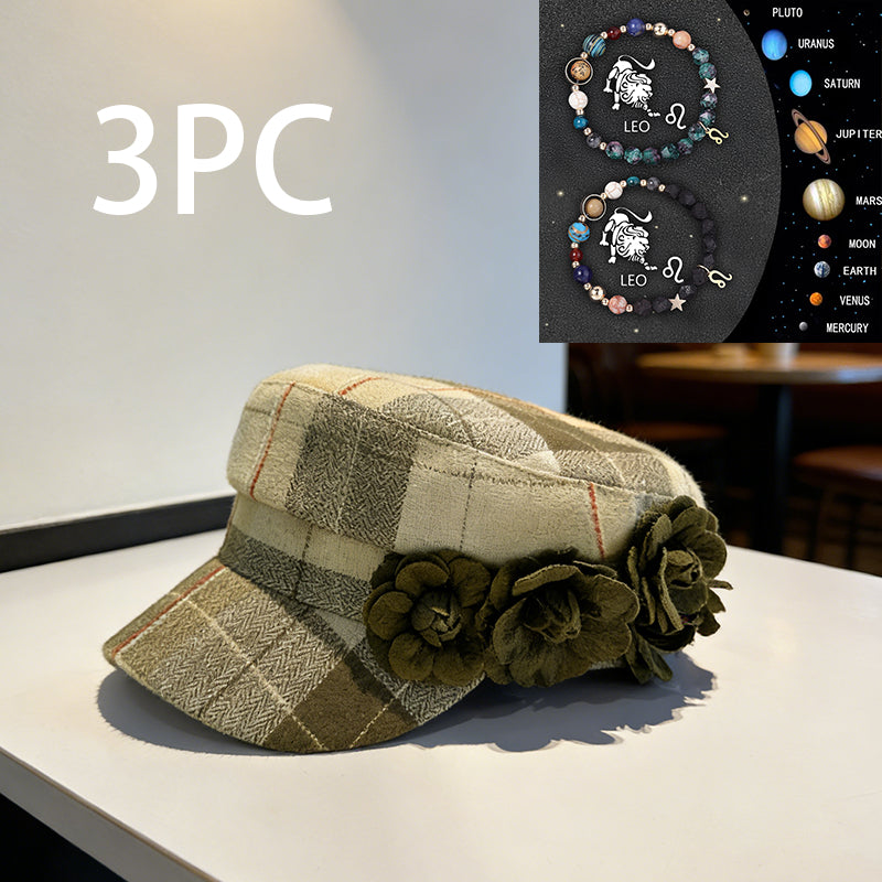 Elegant Checkered Lady's Hat