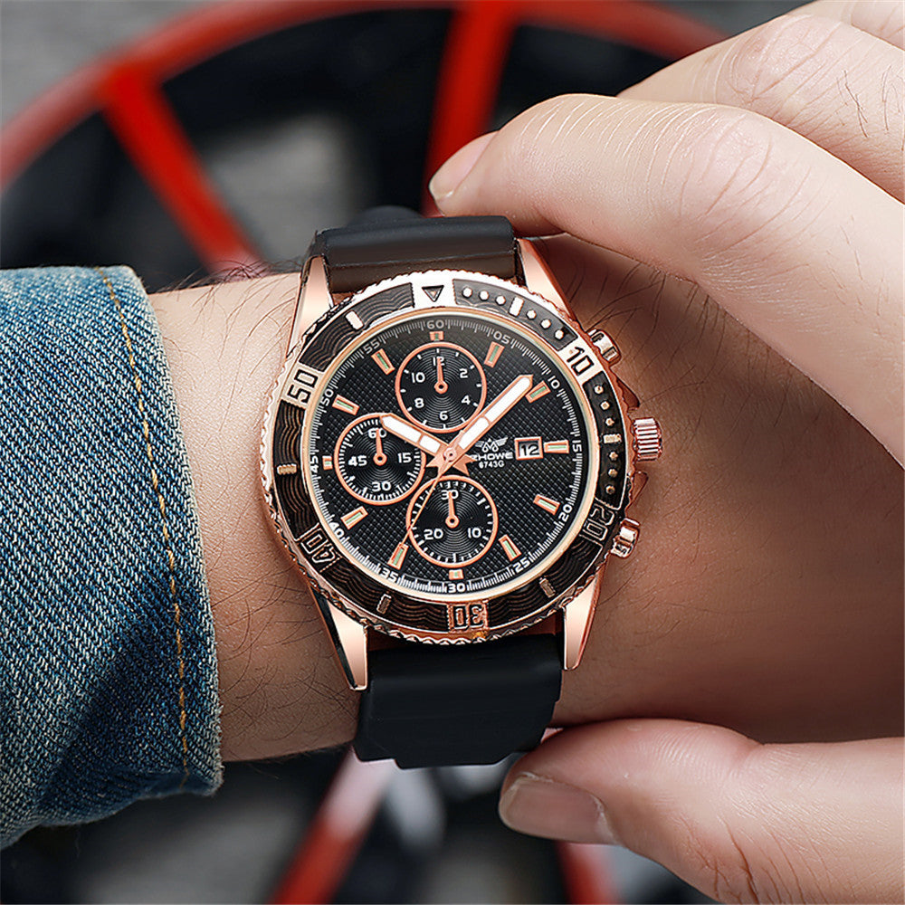 Mens Luminous Calendar Quartz Watch