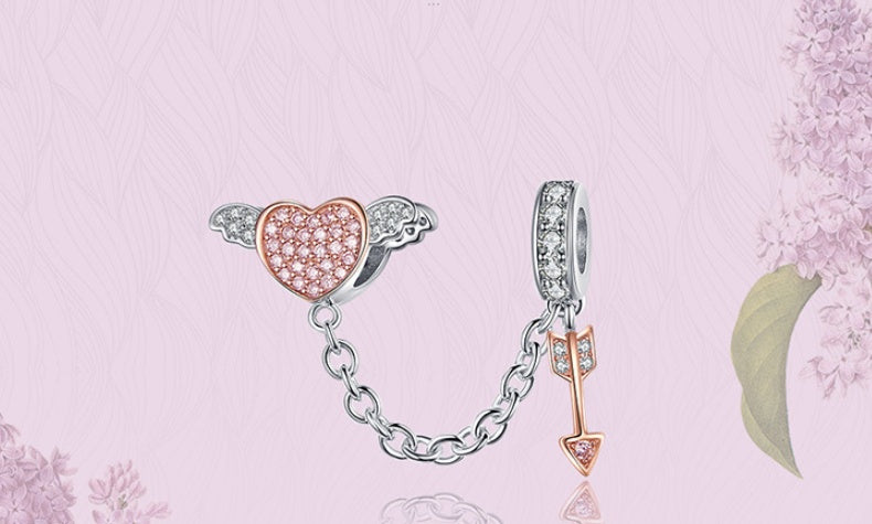 Silver Ziyun Valentine's Day Series Arrows Love 925 Sterling Silver Pendant Platinum Fashion Beaded Bracelet DIY Accessories