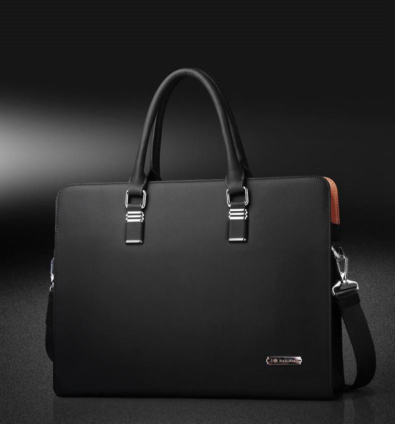 Leather business men's handbag