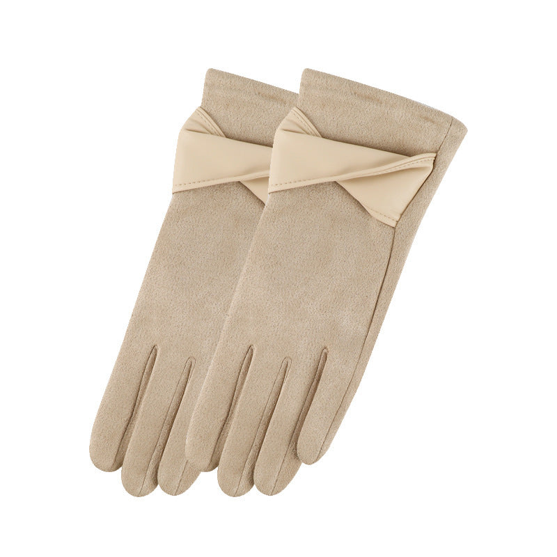 New Thickened Suede-fleece Gloves For Driving And Cycling