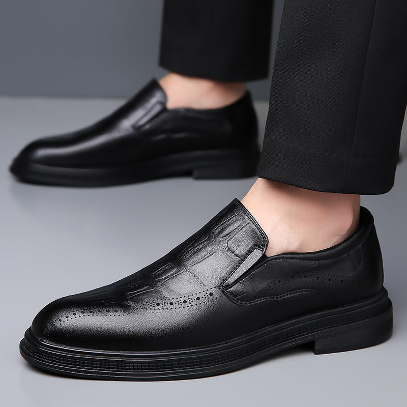 Mens Casual British-style Pointed Leather Shoes