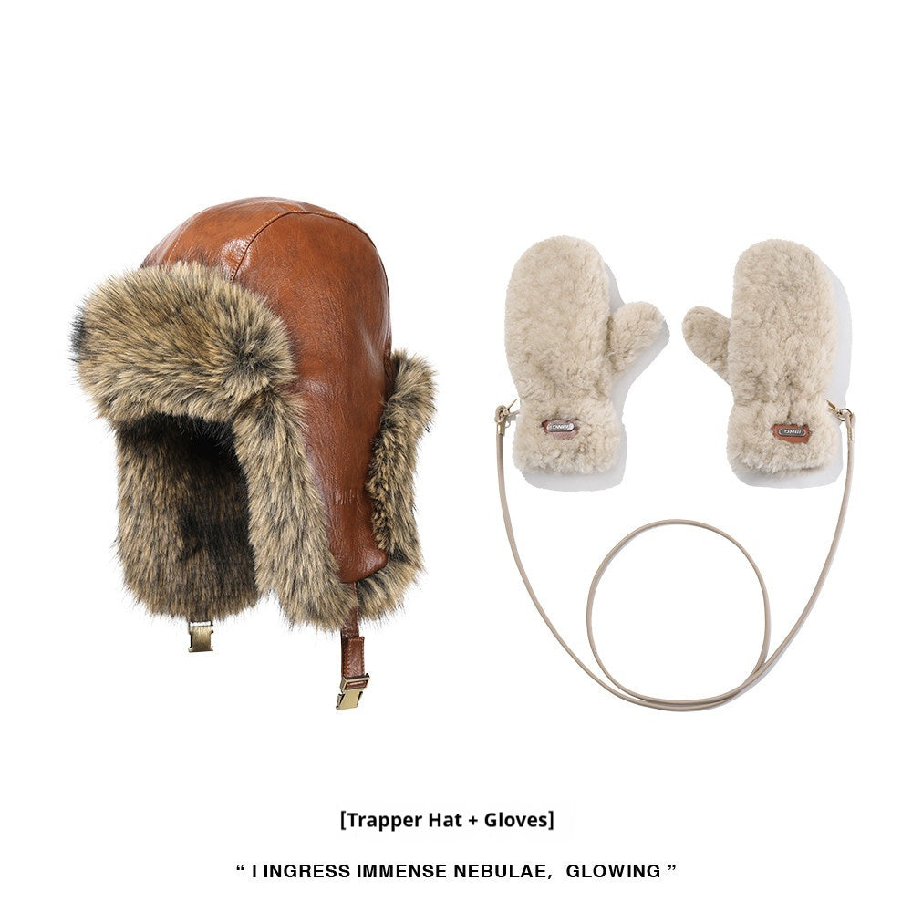 Retro Fleece-Lined Warm Womens Cycling Ear-Protecting Hat