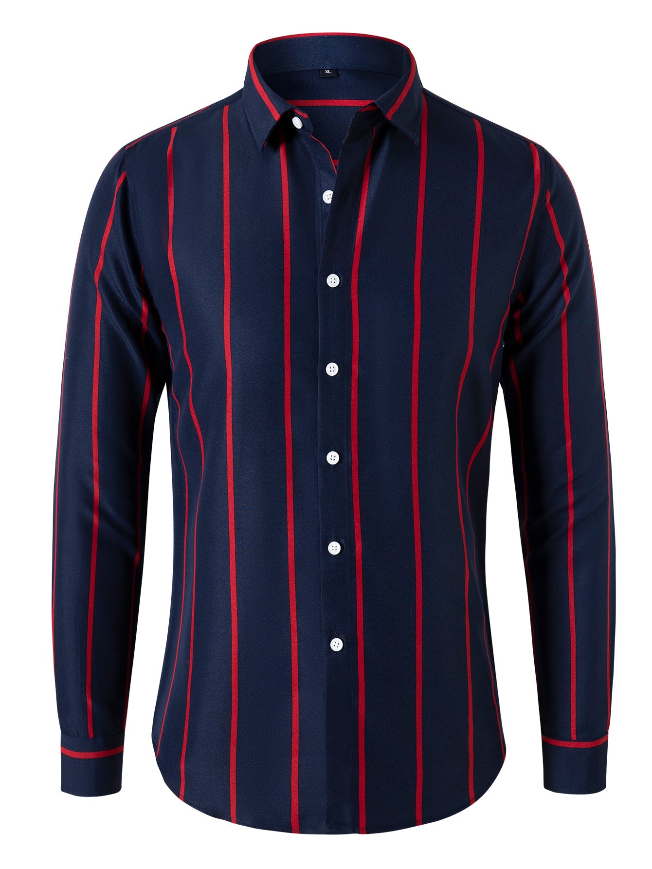 New Slim-fit Striped Shirt Men's Long Sleeve Shirt