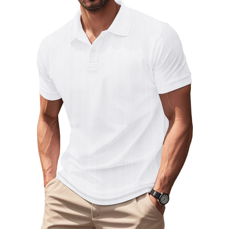 Men's Polo Shirt - Short Sleeve Simple British Style Collar T-shirt
