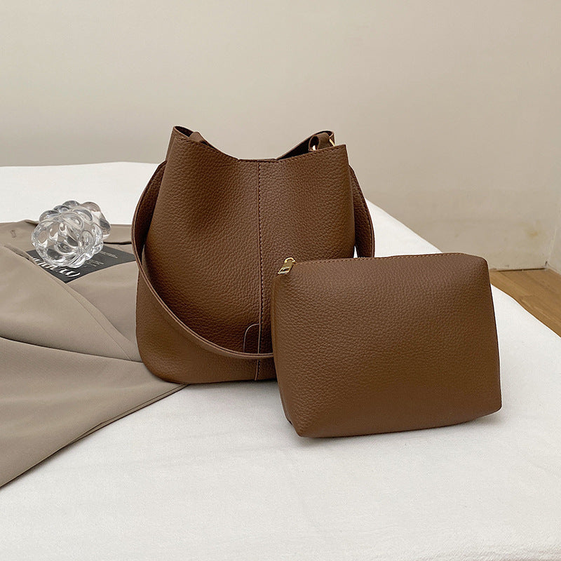 Sophisticated Winter Bucket Bag Set A Versatile Minimalist Single-shoulder Crossbody Bag
