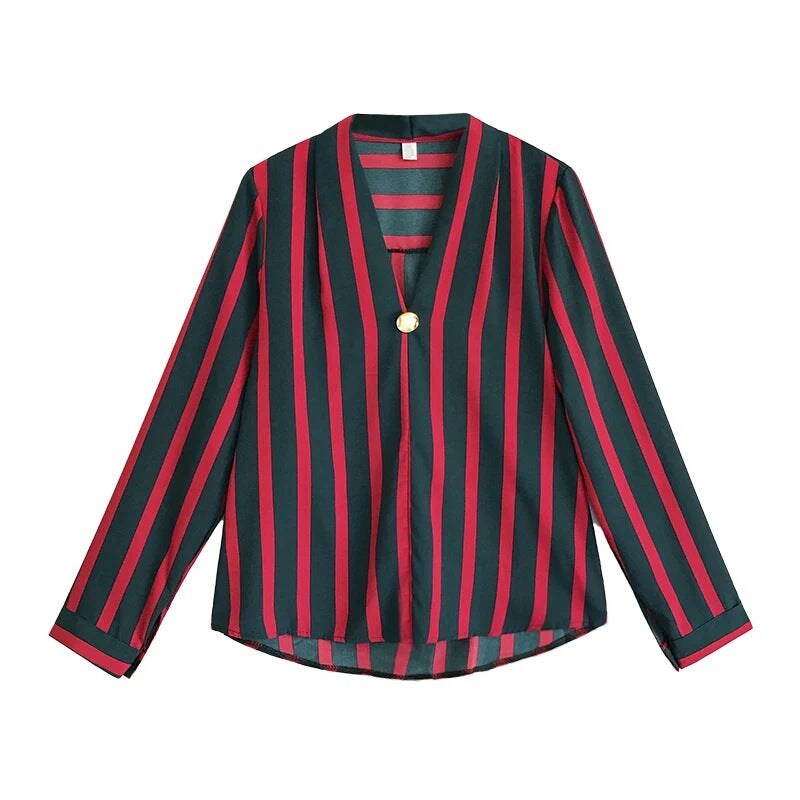 Striped chiffon shirt - ladies fashion shirt