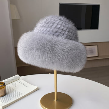Winter Fashion Warm Bucket Hat Made From Mink Fur