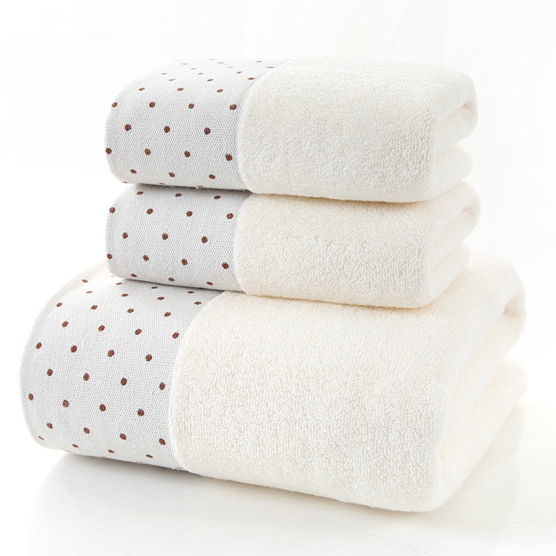 Cotton Three-piece Towel - Veneer Cloth -Thickened Hotel Bath Towel  - Embroidery