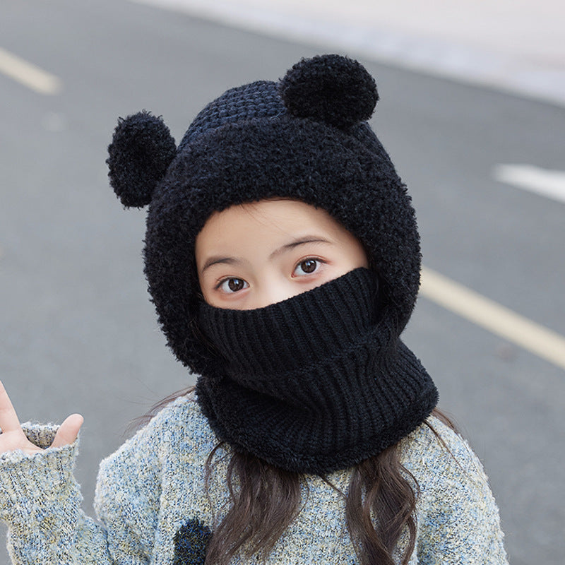 Neck Warmer Integrated Hood With Face Mask For Children Cycling