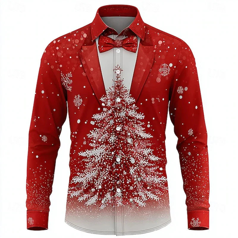 Christmas Men's Snowflake Tie 3D Print Shirt