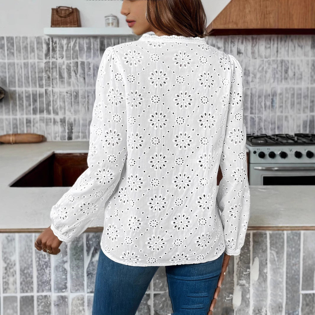 Women's Long Sleeve Socialite Style - Temperament Commute Shirt