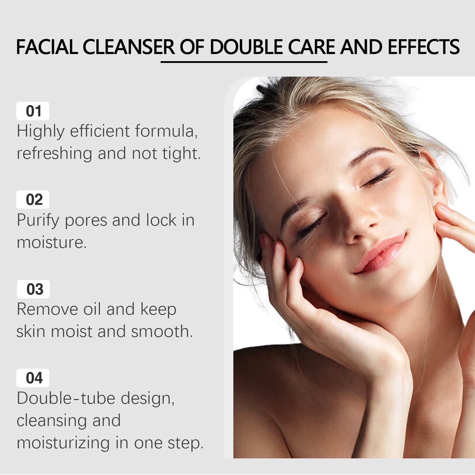 Double Cleansing Moisturizing Facial Cleanser Mild