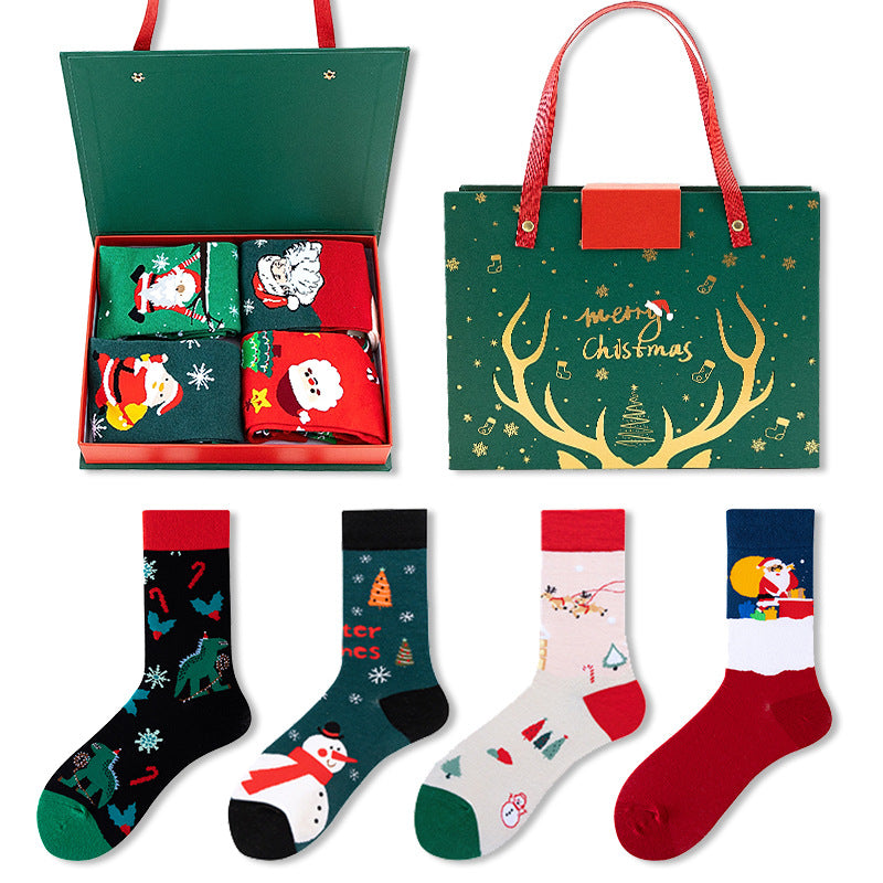 Men's Santa Snowman Cartoon Cotton Socks