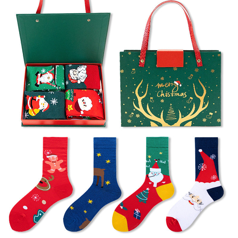 Men's Santa Snowman Cartoon Cotton Socks