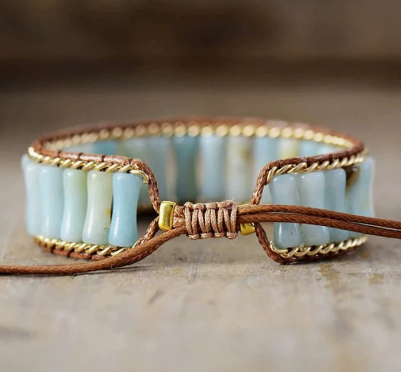 Natural Stone Handmade Beaded Woven Bracelet