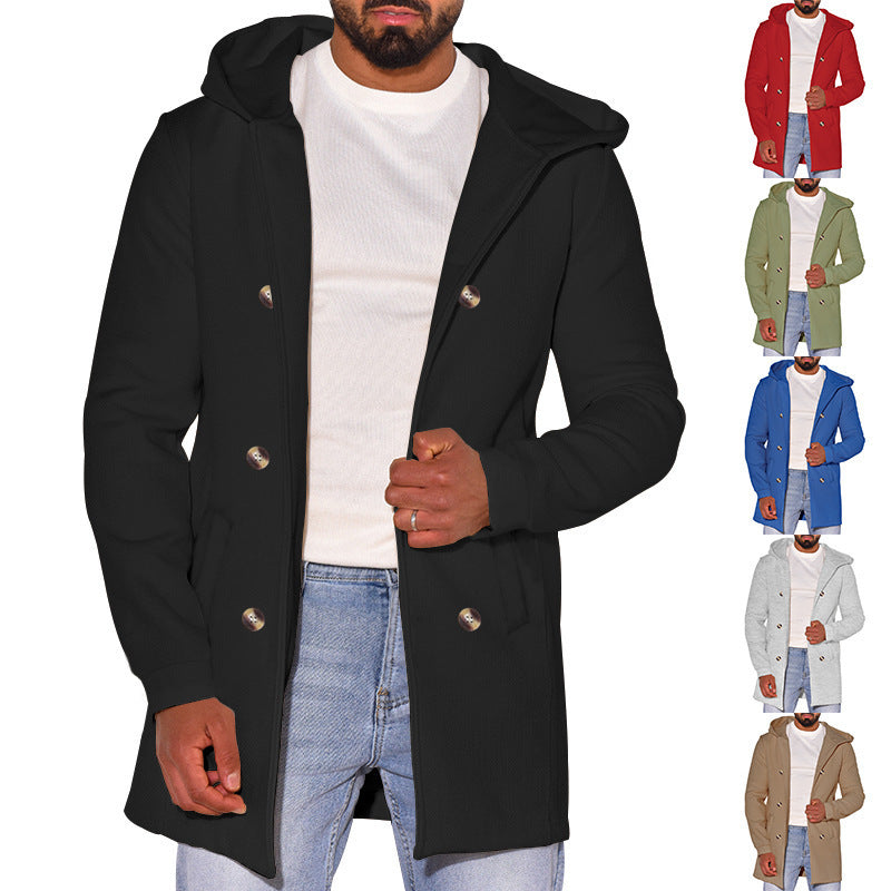 Versatile Wool Coat Mens Trench Coat